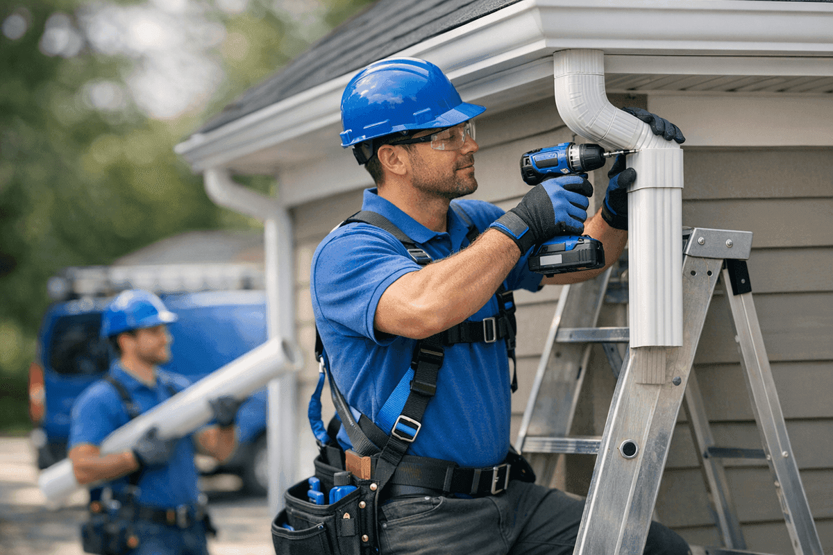 Downspout Installation service by Reno Roofing